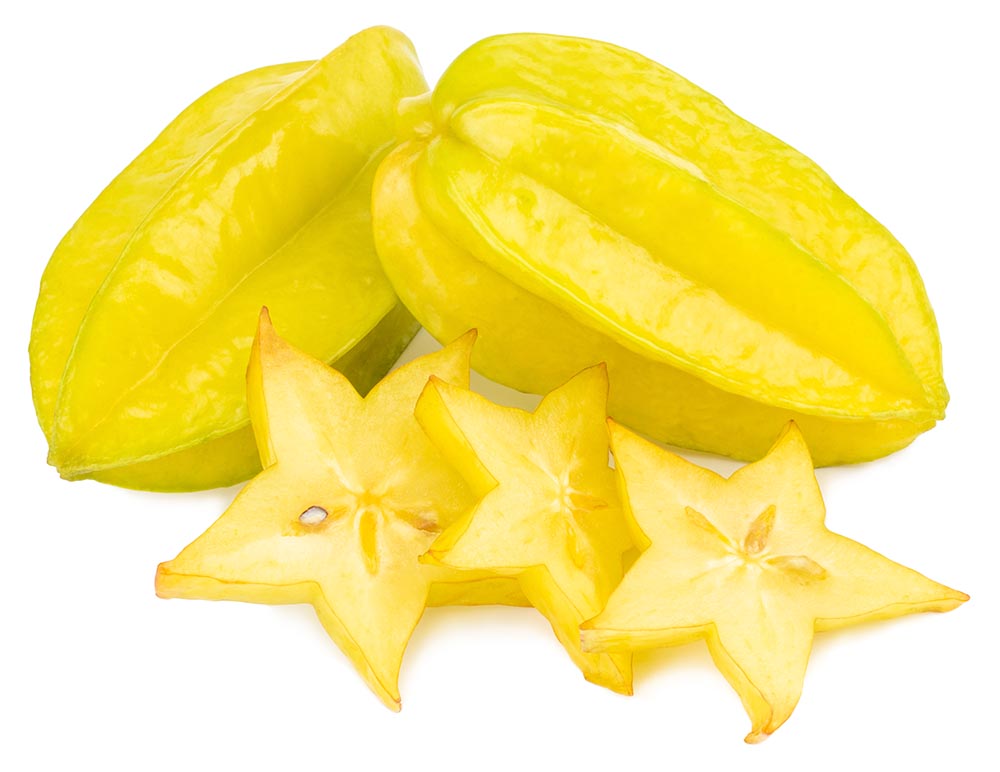 star fruit carambola or star apple ( starfruit ) isolated on whi